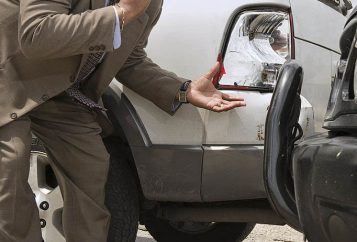 Damaged car after collision